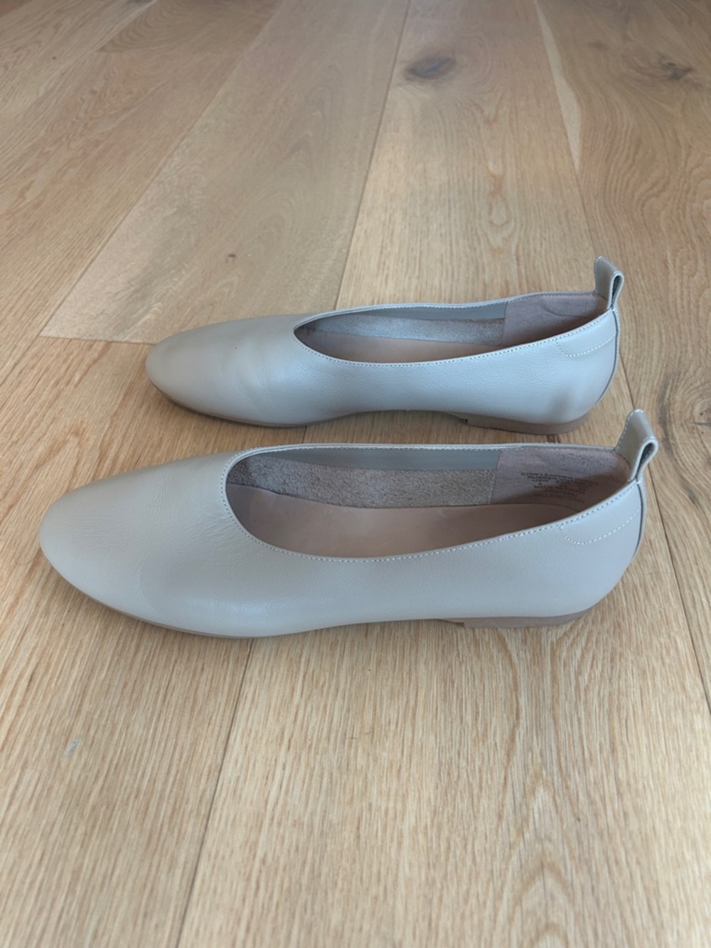 quince italian leather glove ballet flats in almond